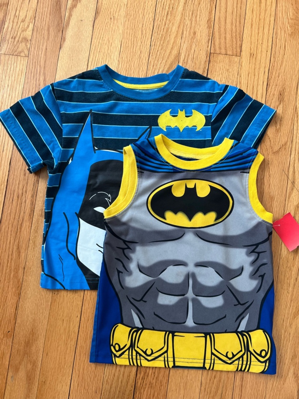Bundle Batman Kids Blue & Yellow Muscle Tops and T-shirt Superhero Set